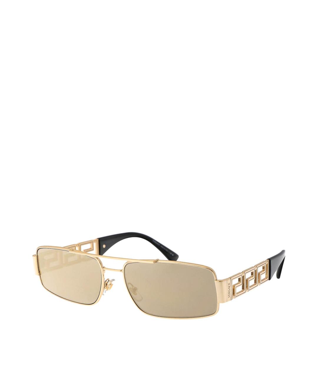 VERSACE Золотые металлические солнцезащитные очки, фото 2