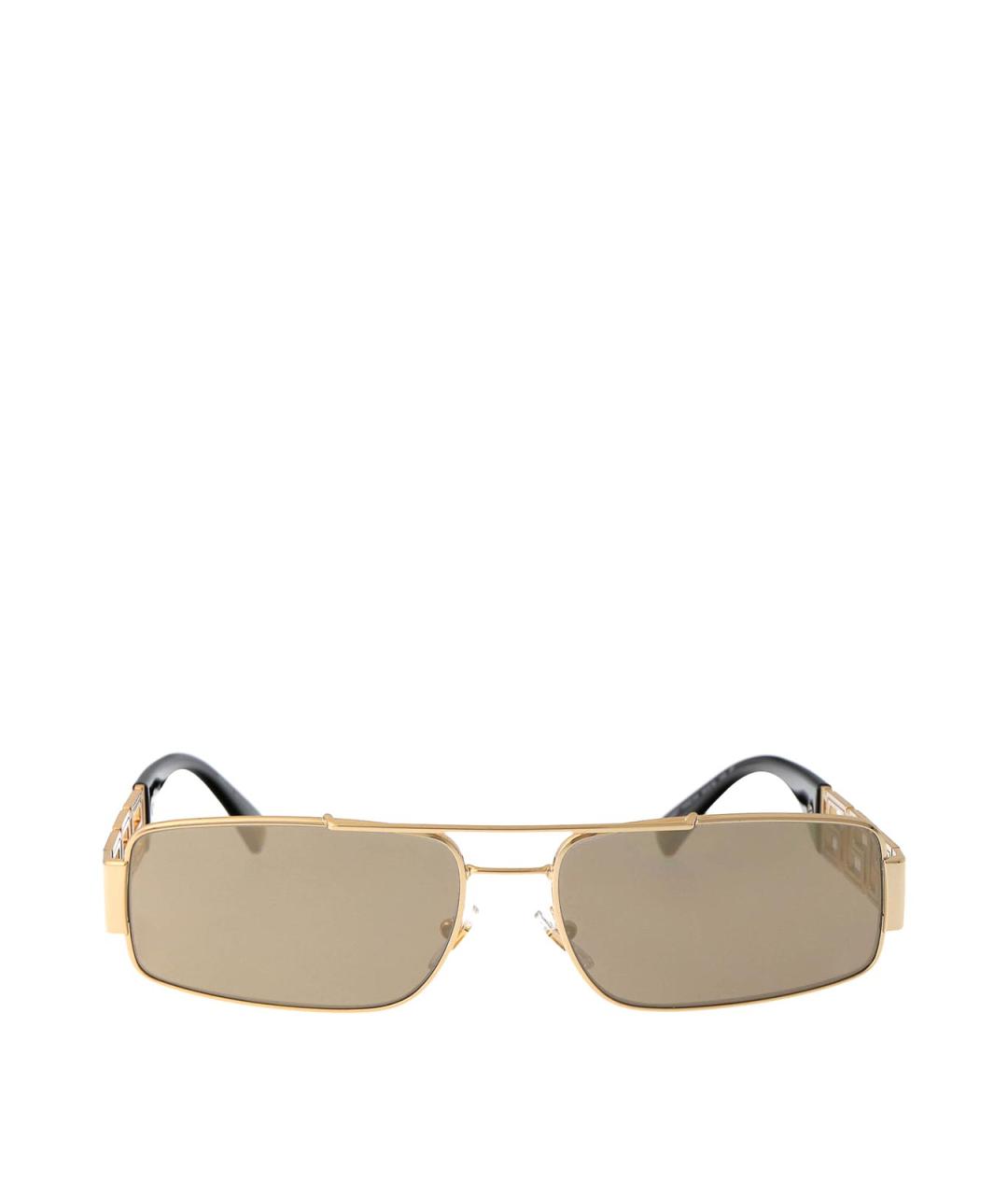 VERSACE Золотые металлические солнцезащитные очки, фото 1