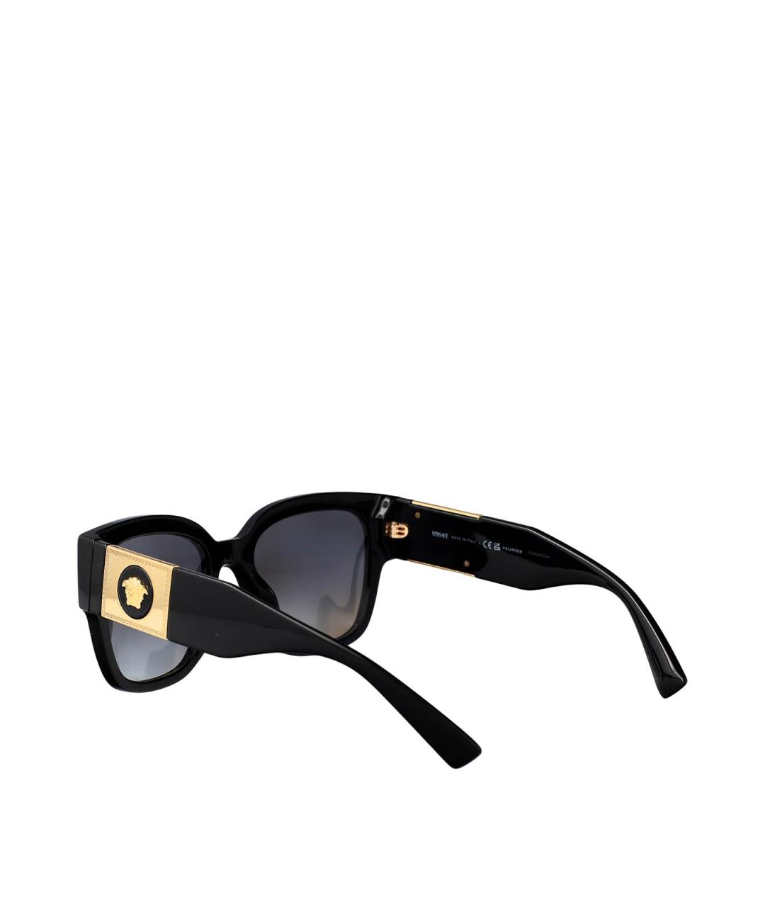 VERSACE Черные пластиковые солнцезащитные очки, фото 4