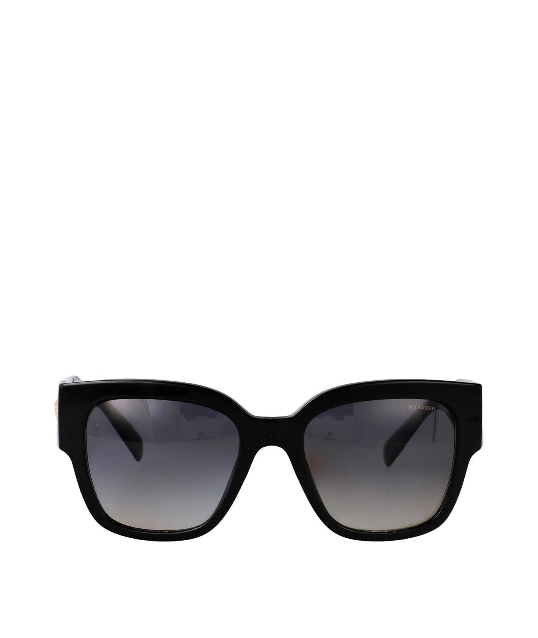 VERSACE Черные пластиковые солнцезащитные очки, фото 1