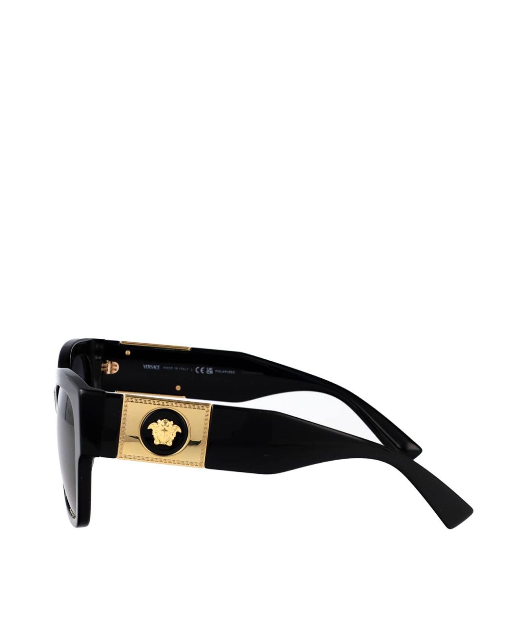 VERSACE Черные пластиковые солнцезащитные очки, фото 3