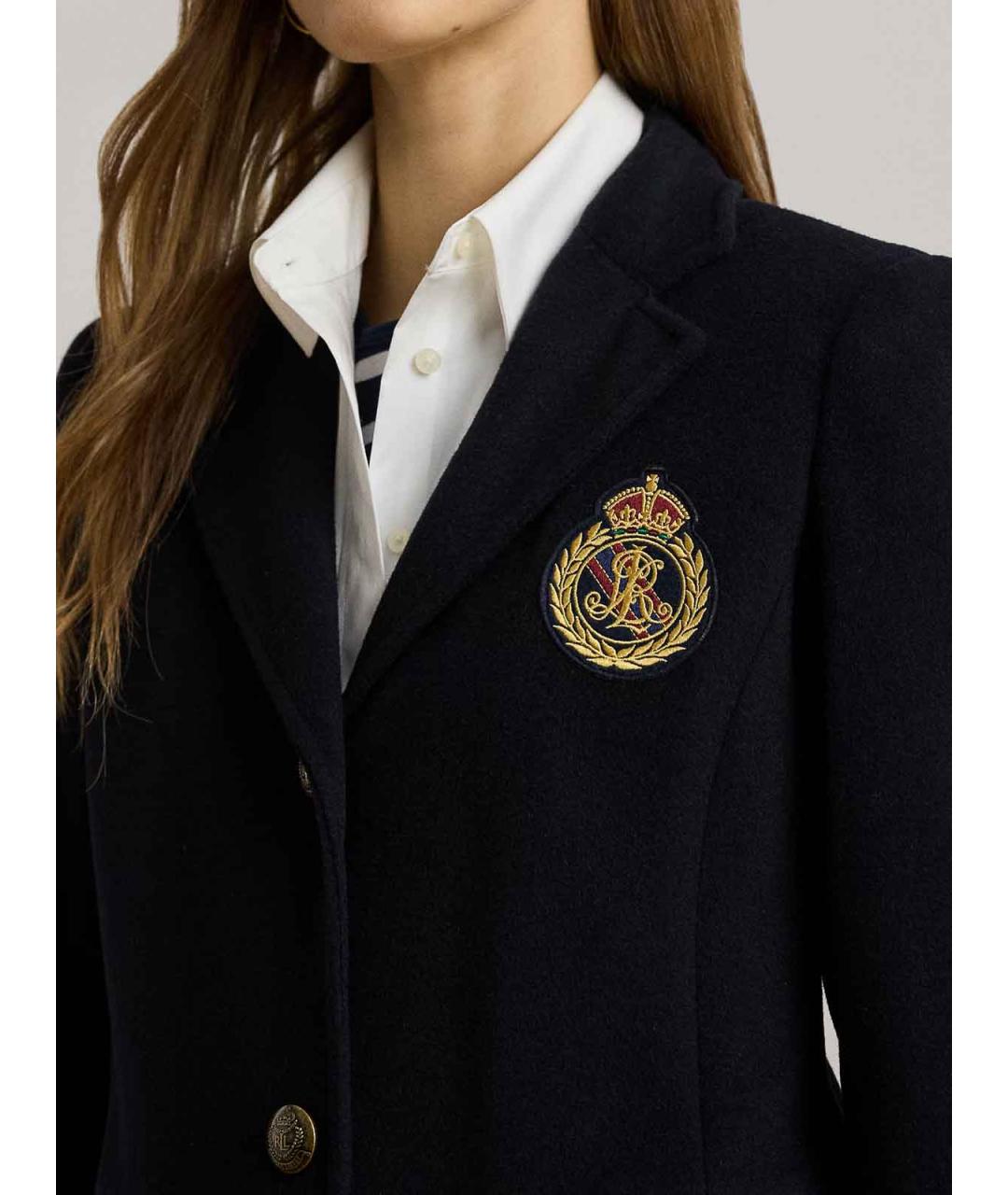 RALPH LAUREN Синее шерстяное пальто, фото 5