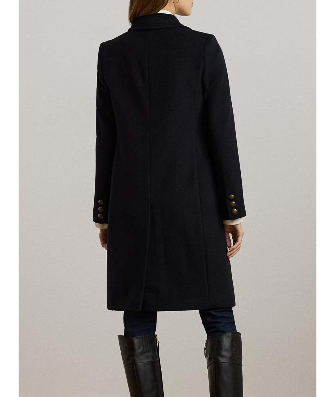 RALPH LAUREN Синее шерстяное пальто, фото 3