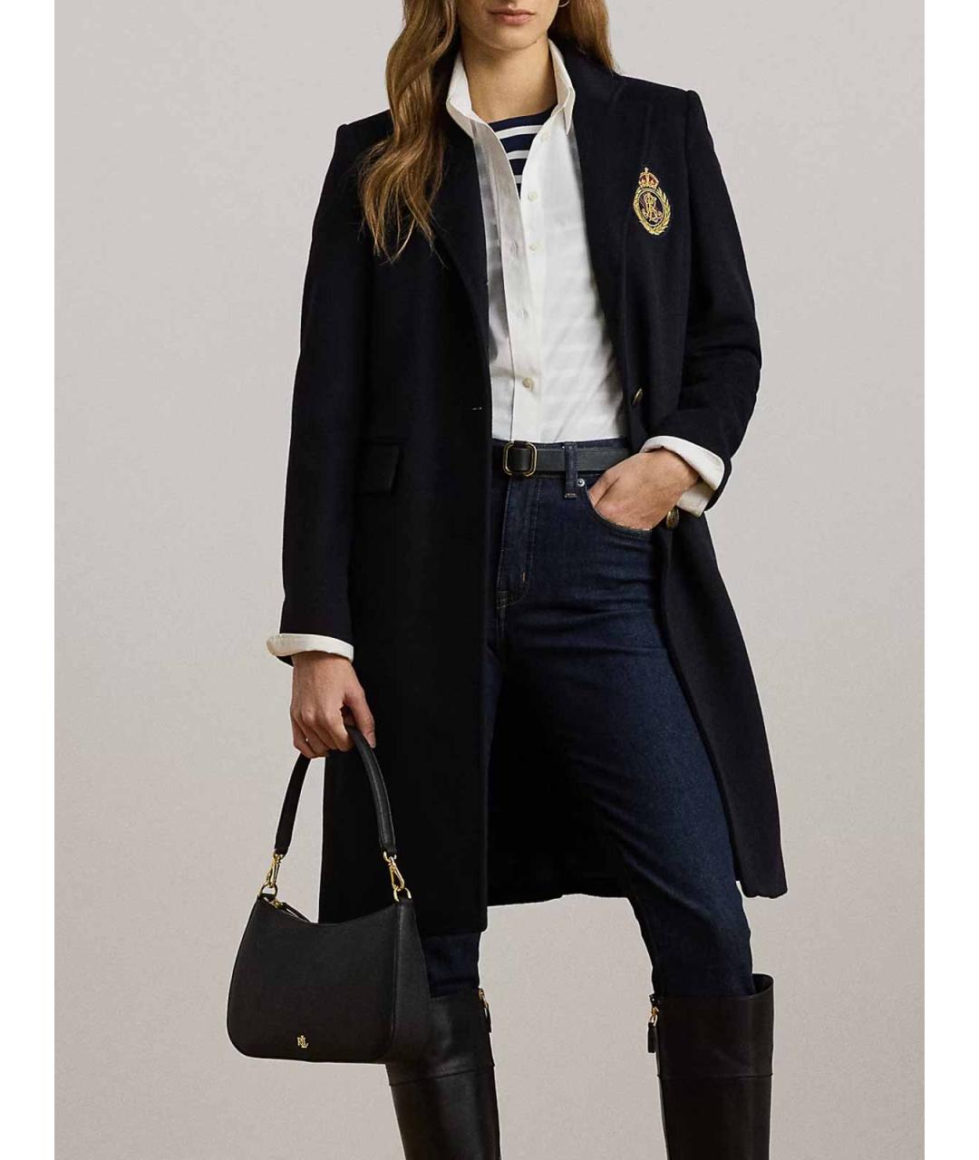 RALPH LAUREN Синее шерстяное пальто, фото 2