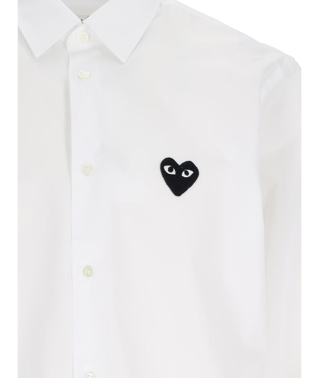 COMME DES GARÇONS PLAY Белая хлопковая кэжуал рубашка, фото 3