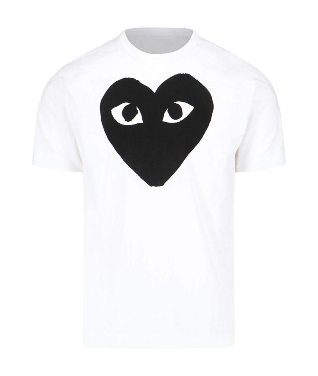COMME DES GARÇONS PLAY Белая хлопковая футболка, фото 1