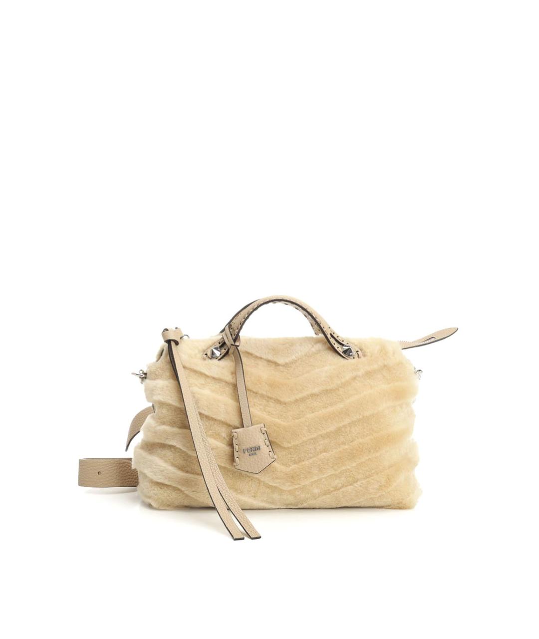 FENDI Бежевая кожаная сумка через плечо, фото 1