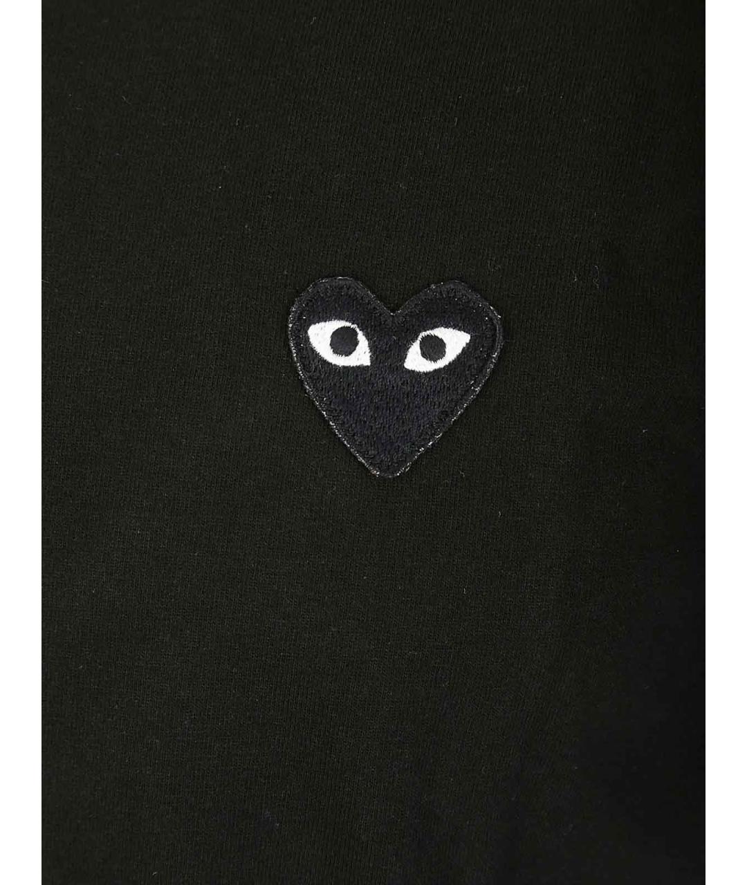 COMME DES GARÇONS PLAY Черная хлопковая футболка, фото 3