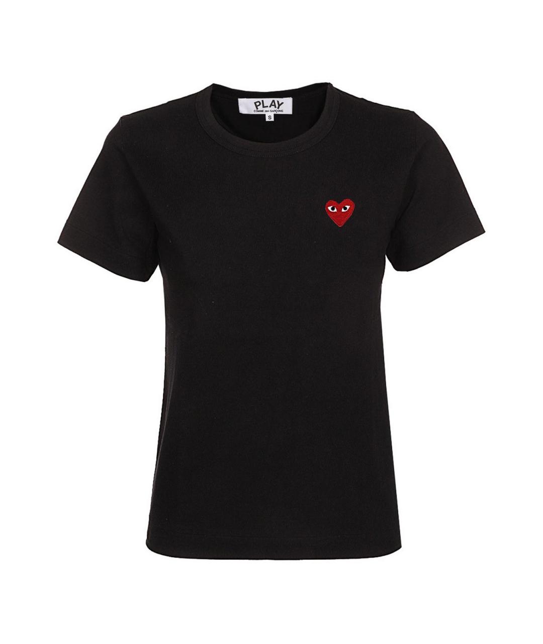 COMME DES GARÇONS PLAY Черная хлопковая футболка, фото 1