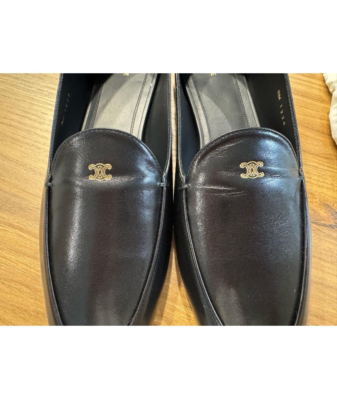 CELINE Черные кожаные лоферы, фото 5