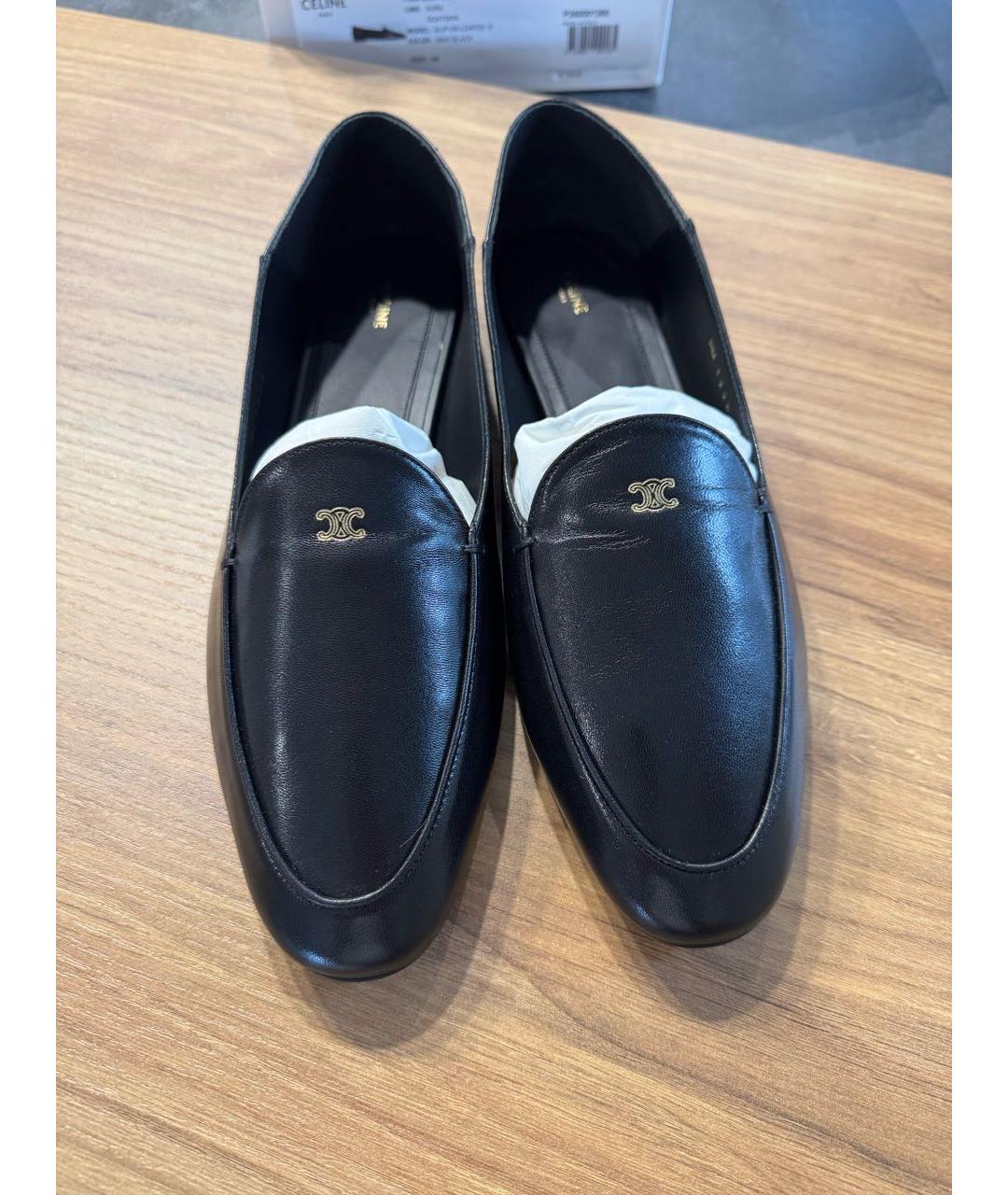 CELINE Черные кожаные лоферы, фото 2