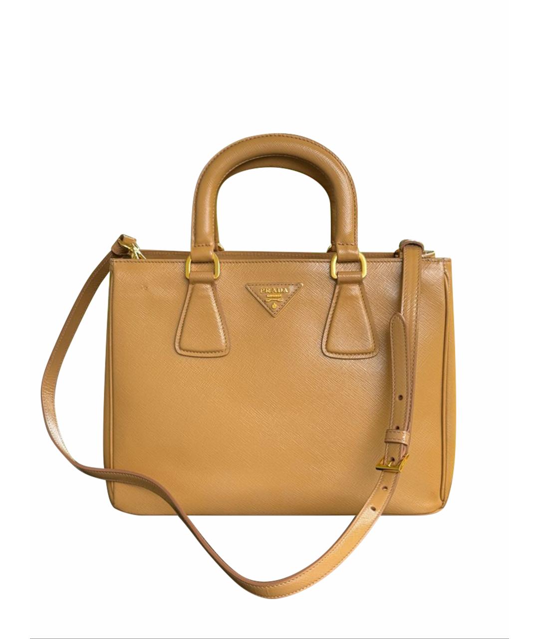 PRADA Горчичная кожаная сумка через плечо, фото 1