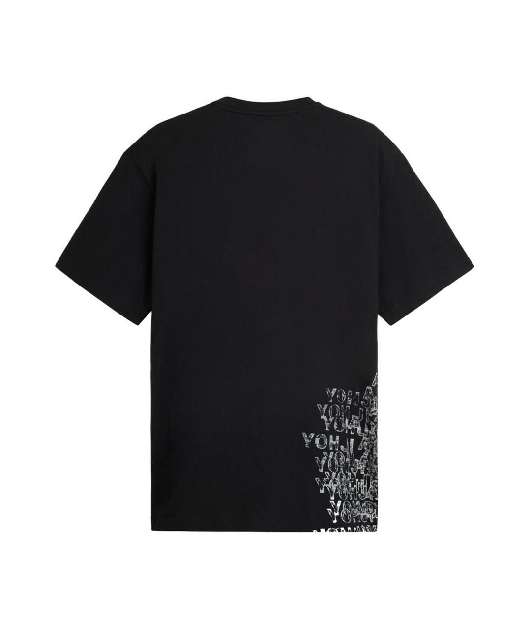 Y-3 Черная хлопковая футболка, фото 2