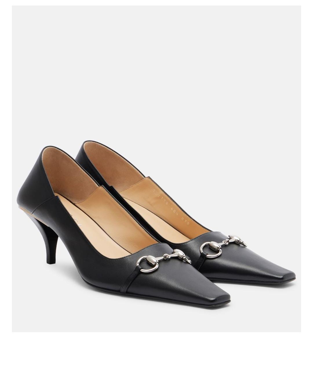 GUCCI Черные кожаные туфли, фото 5