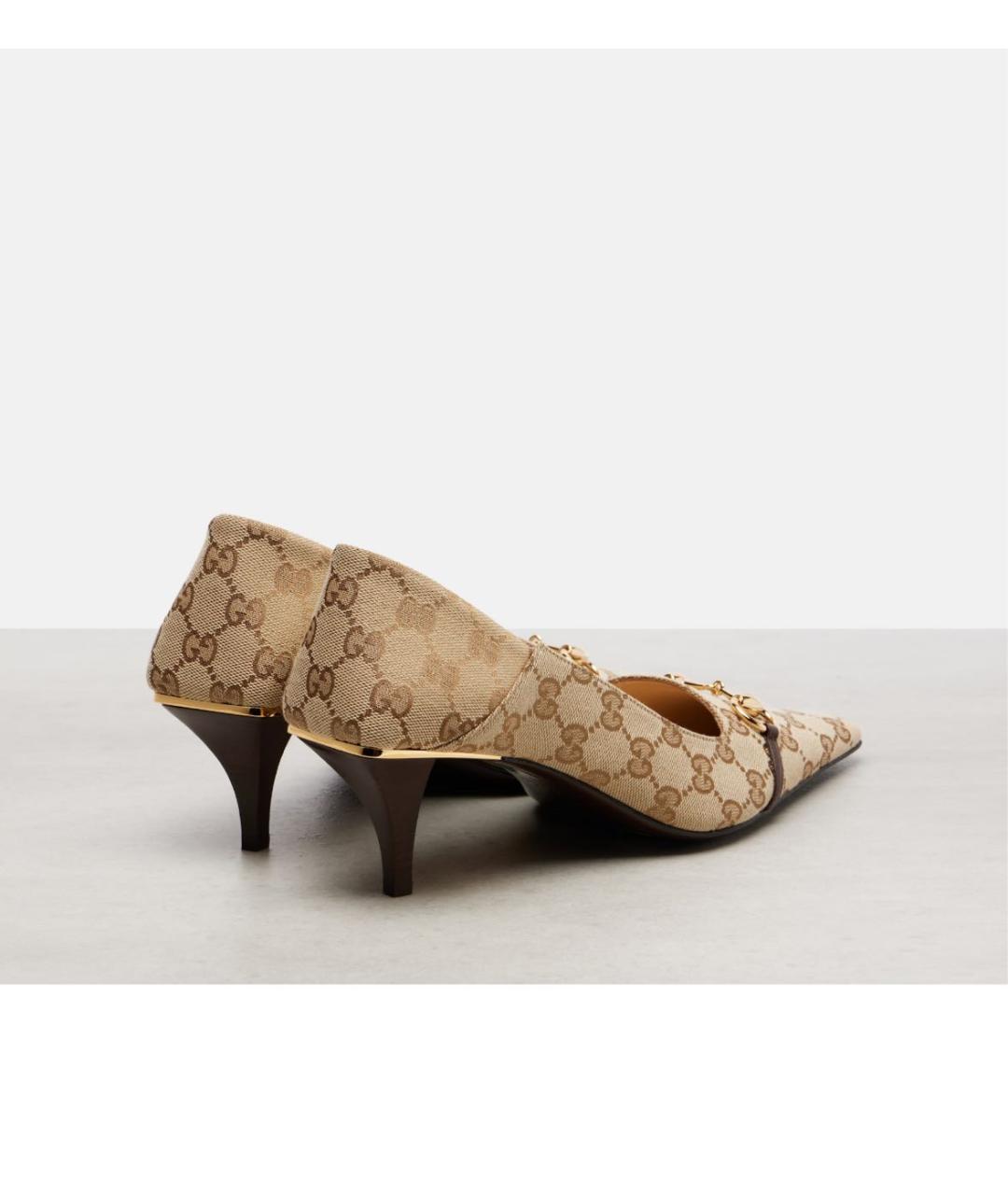 GUCCI Бежевые текстильные туфли, фото 2