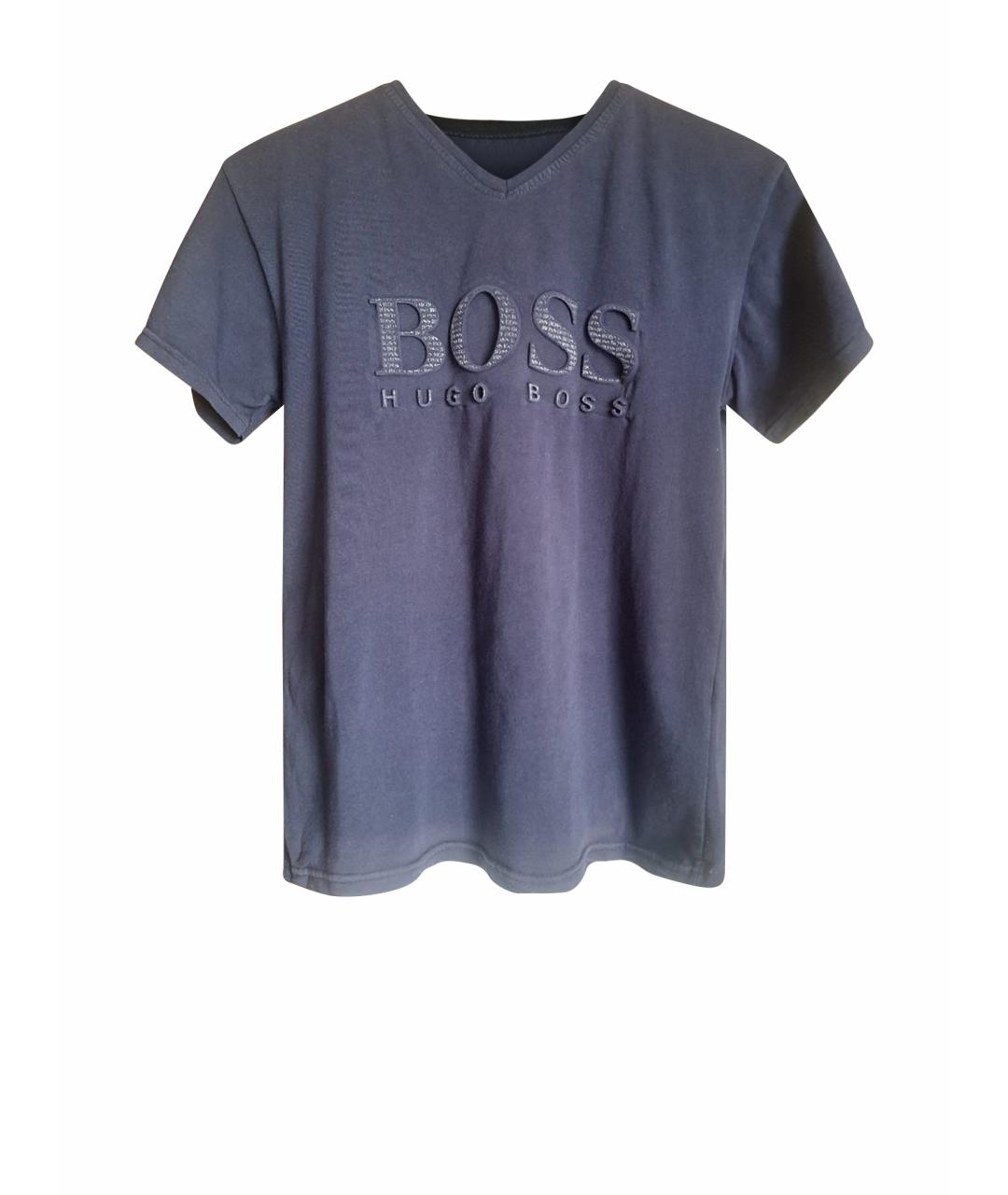 HUGO BOSS Темно-синяя хлопковая футболка, фото 1