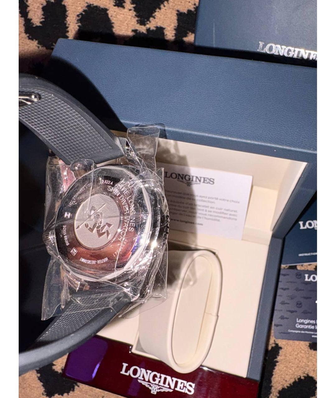 LONGINES Черные часы, фото 4