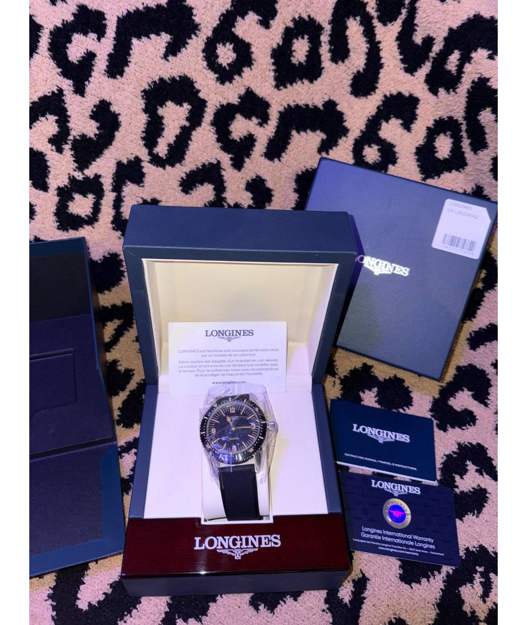 LONGINES Черные часы, фото 2