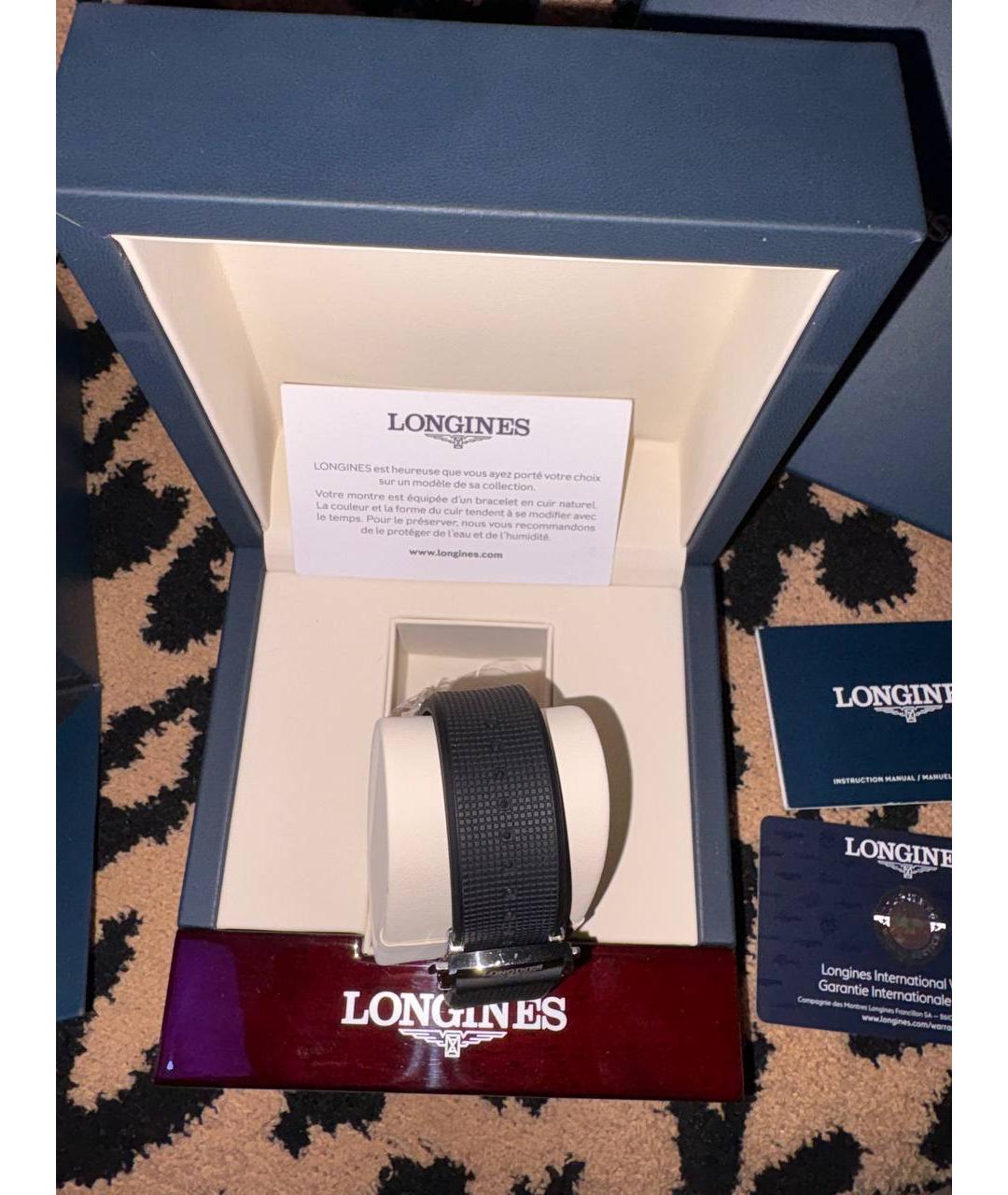 LONGINES Черные часы, фото 5