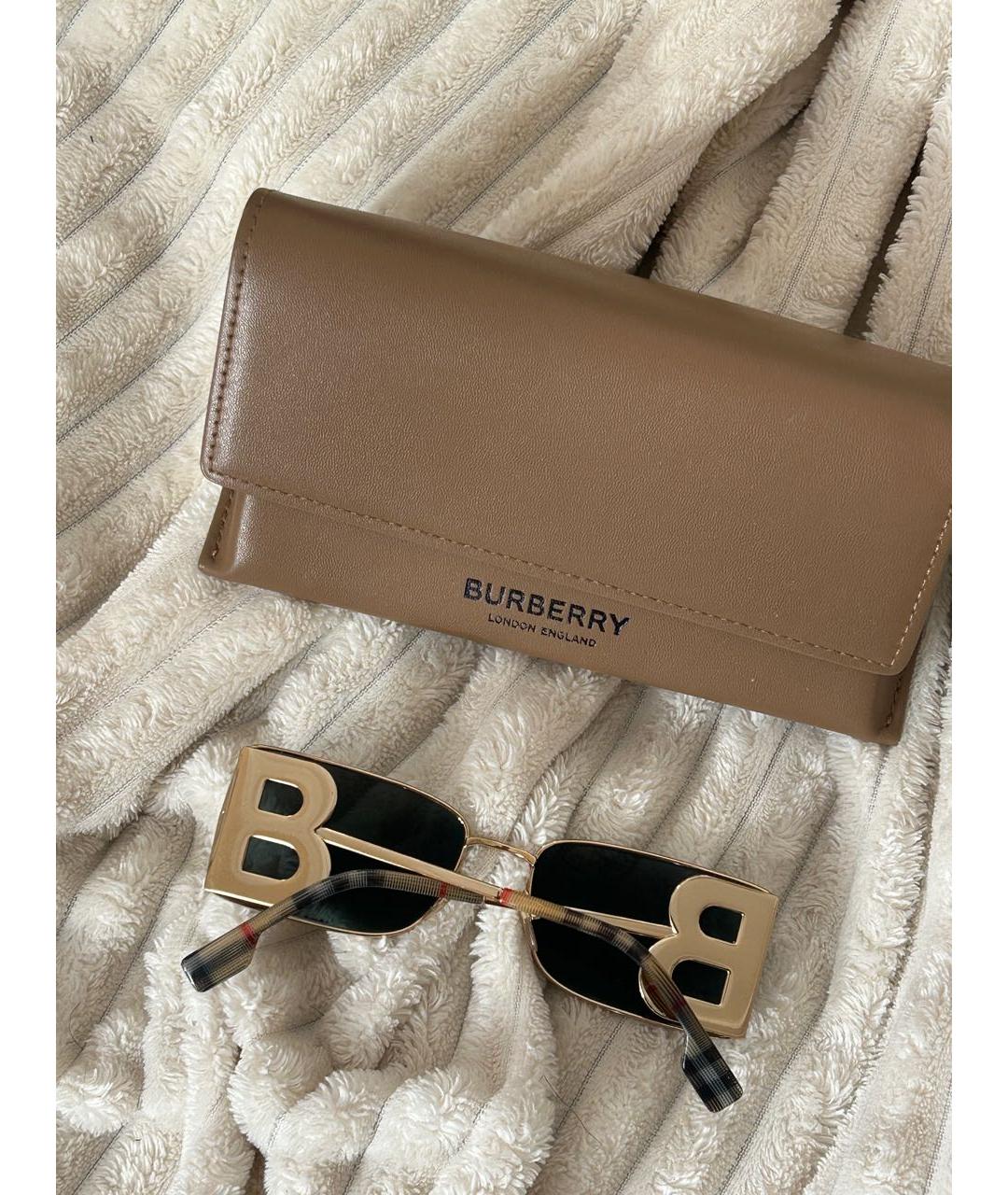 BURBERRY Зеленые металлические солнцезащитные очки, фото 4