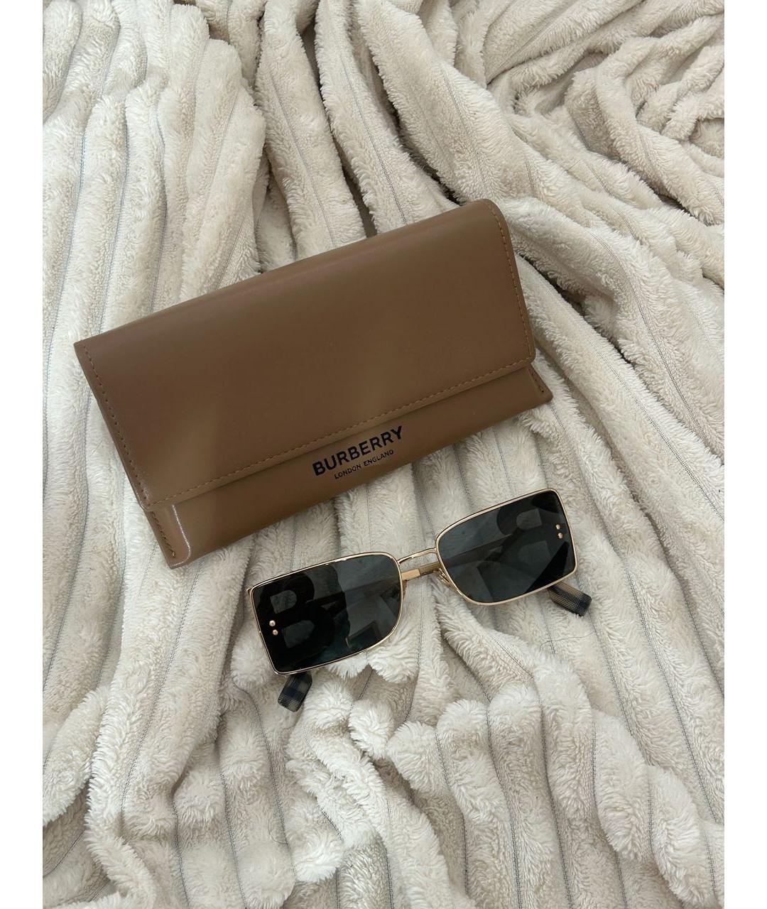 BURBERRY Зеленые металлические солнцезащитные очки, фото 3