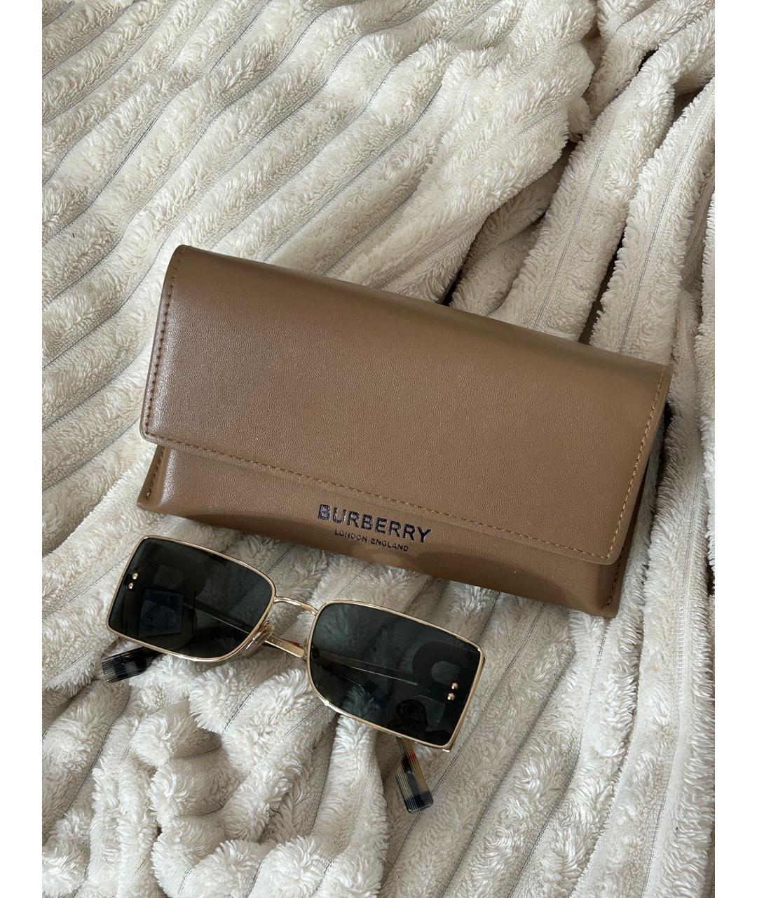 BURBERRY Зеленые металлические солнцезащитные очки, фото 6