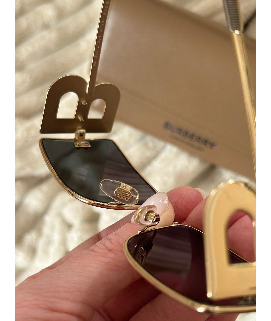 BURBERRY Зеленые металлические солнцезащитные очки, фото 5