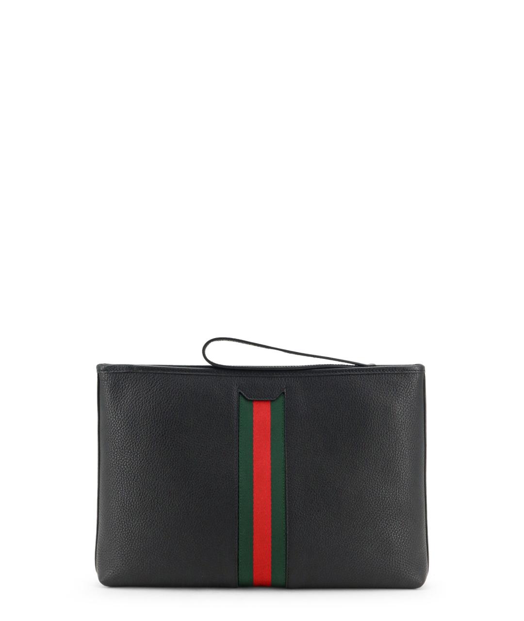 GUCCI Черная кожаная барсетка, фото 2