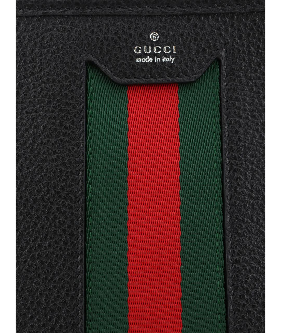 GUCCI Черная кожаная барсетка, фото 3