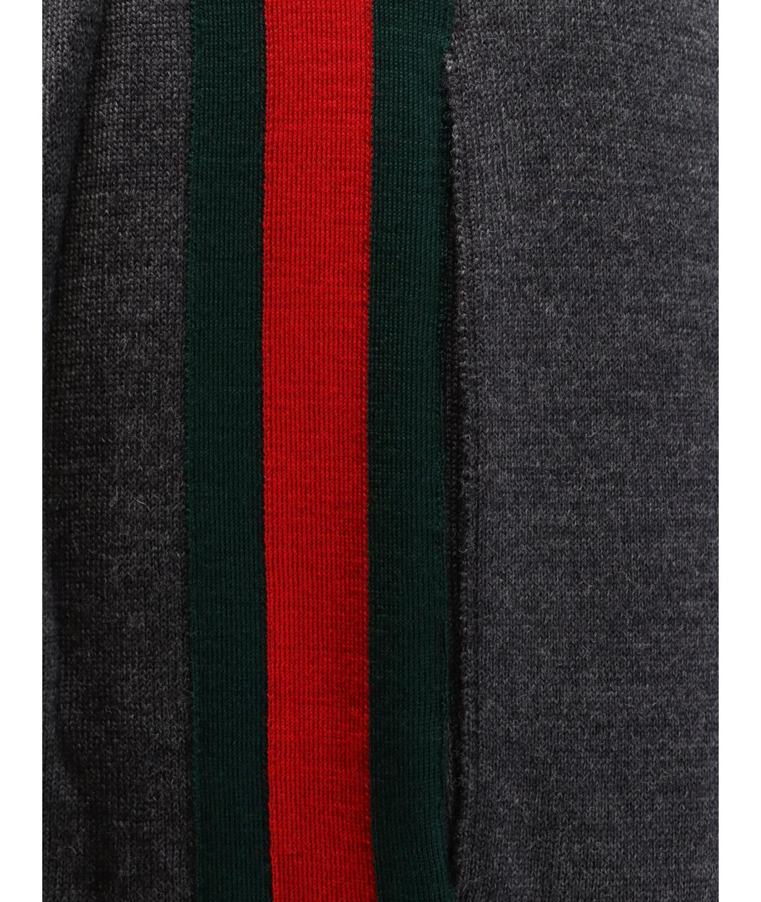 GUCCI Серые шерстяные повседневные брюки, фото 3