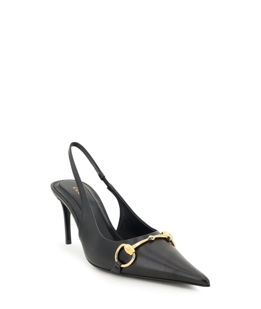 GUCCI Черные кожаные туфли, фото 2