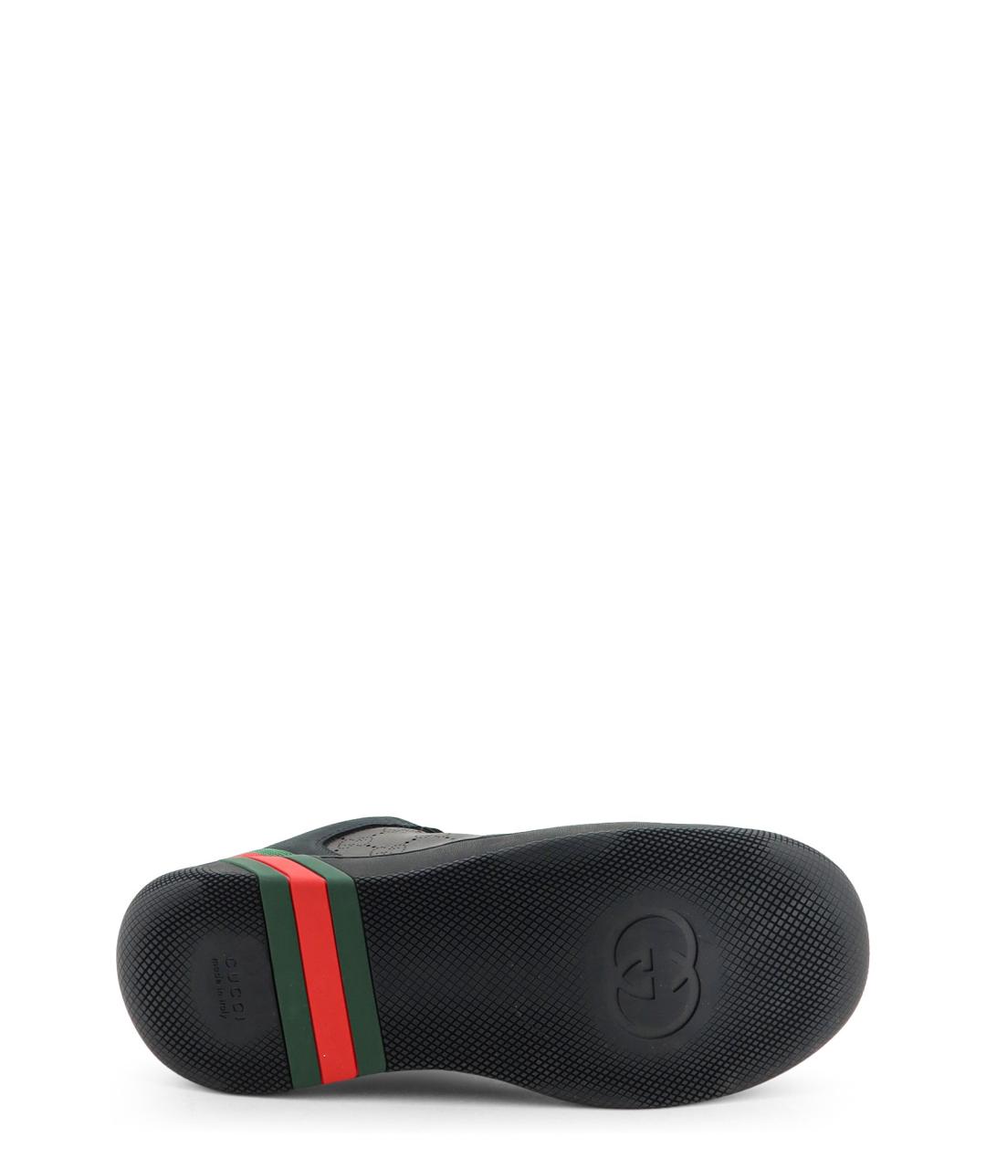 GUCCI Черные кожаные низкие кроссовки / кеды, фото 4