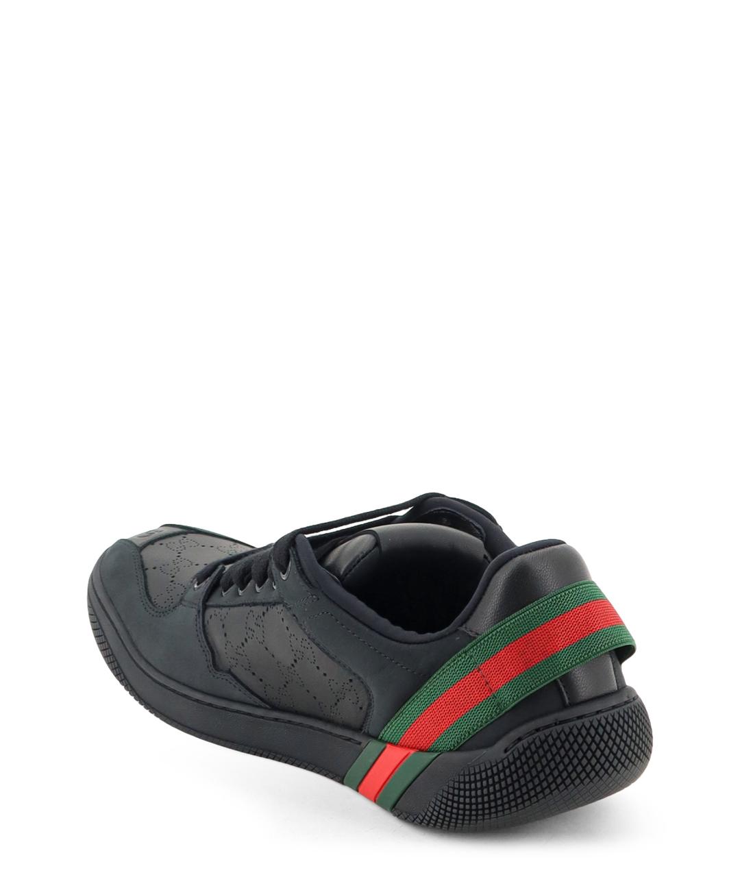 GUCCI Черные кожаные низкие кроссовки / кеды, фото 3