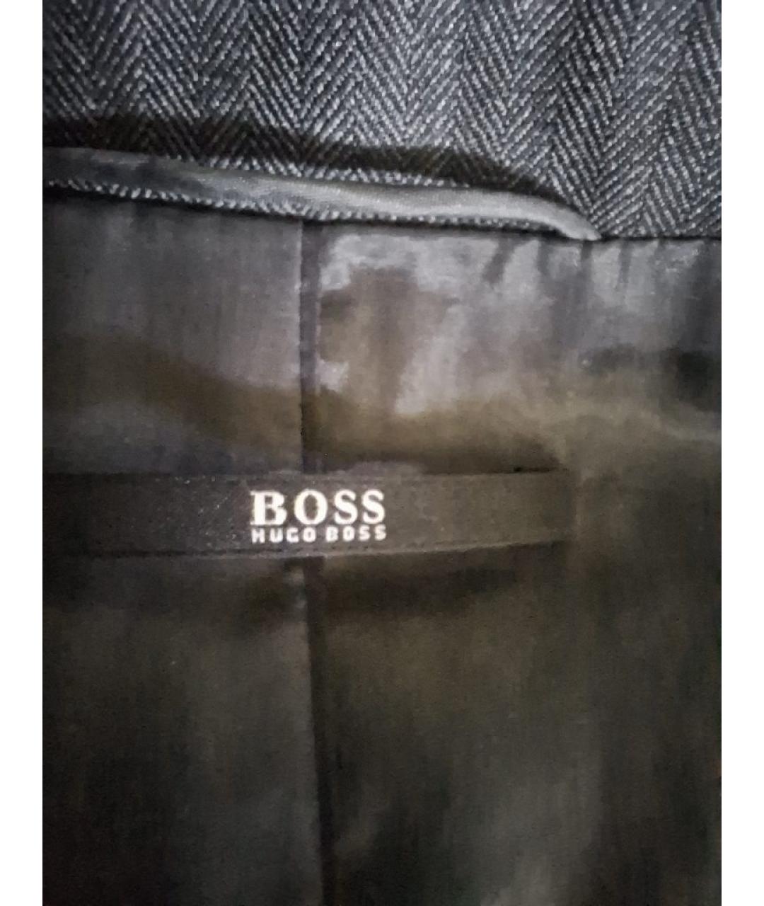 HUGO BOSS Серый шерстяной жакет/пиджак, фото 9