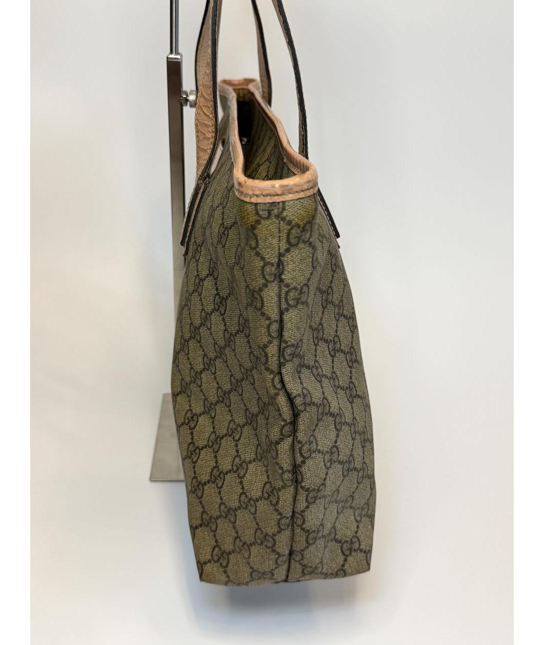 GUCCI Коричневая сумка тоут из канвы, фото 3