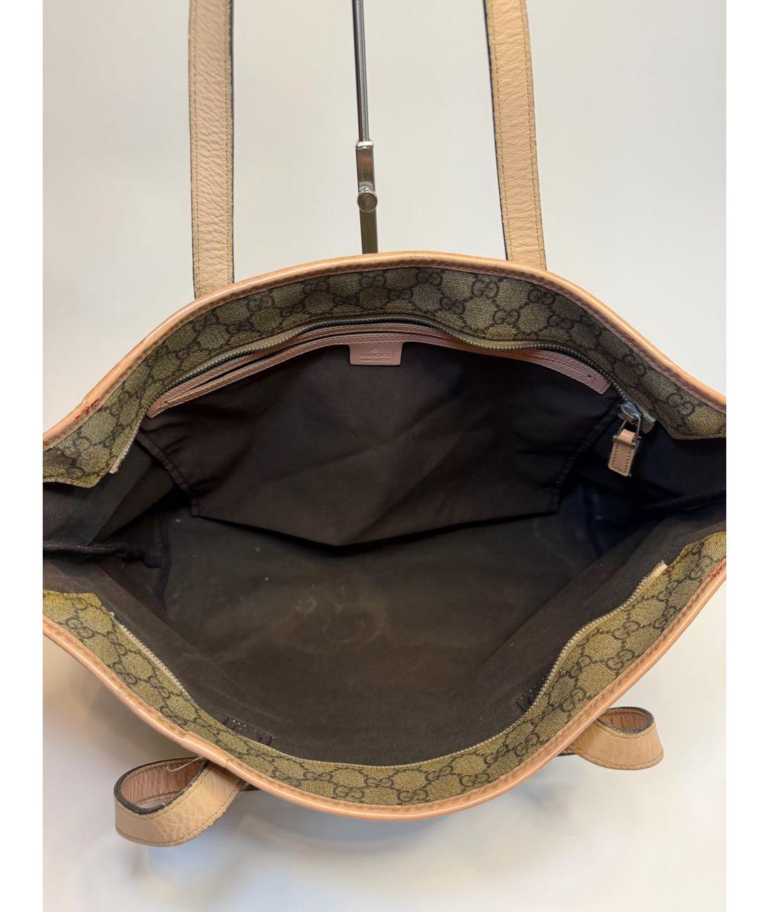 GUCCI Коричневая сумка тоут из канвы, фото 6