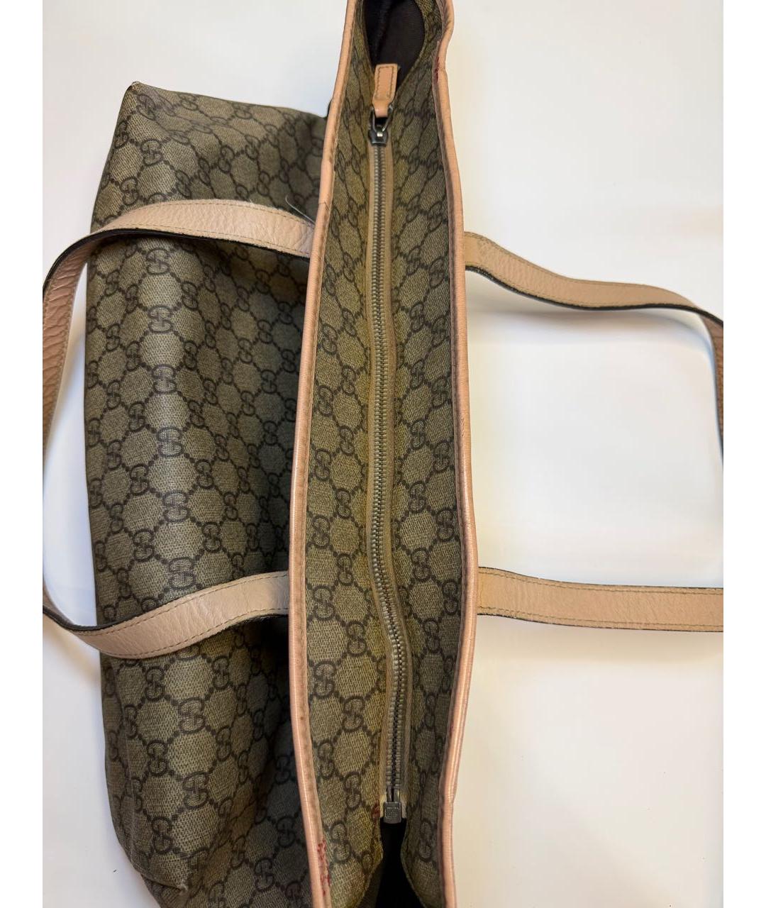 GUCCI Коричневая сумка тоут из канвы, фото 7
