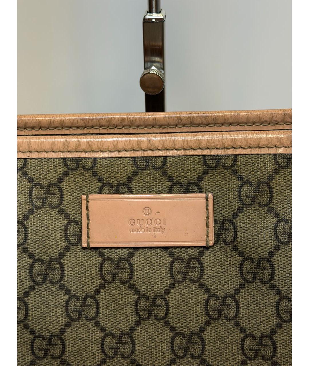 GUCCI Коричневая сумка тоут из канвы, фото 8