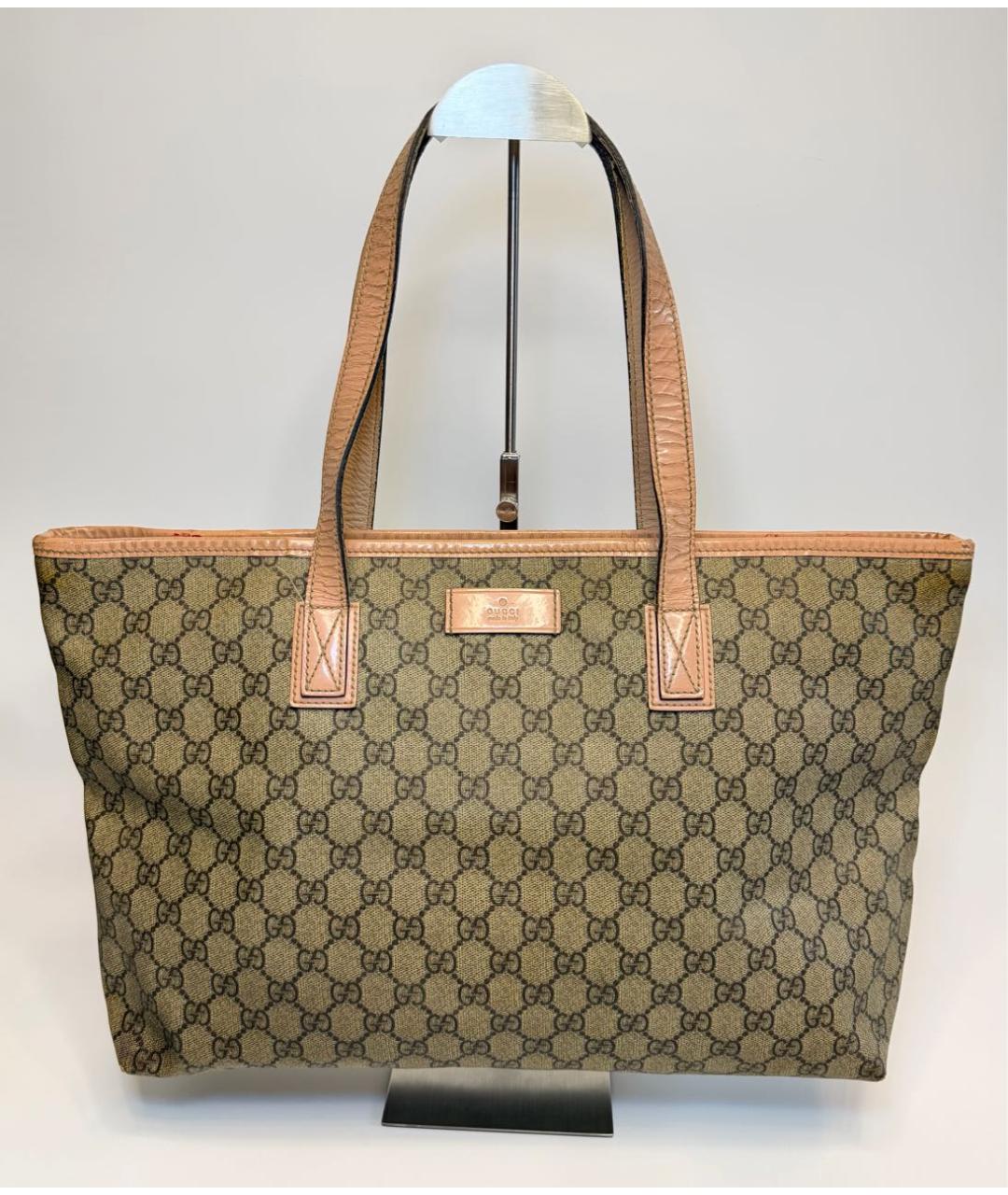 GUCCI Коричневая сумка тоут из канвы, фото 9