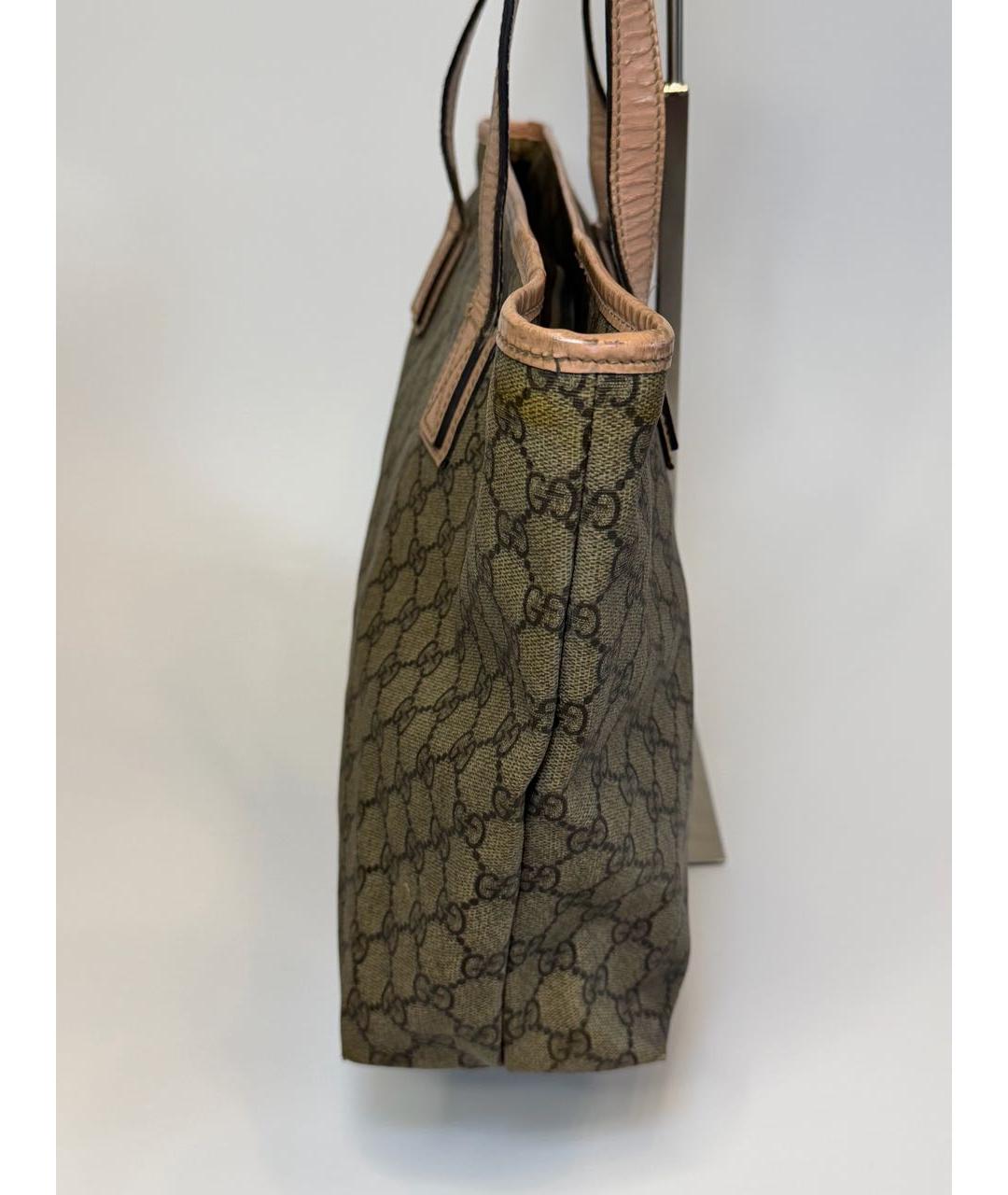 GUCCI Коричневая сумка тоут из канвы, фото 4