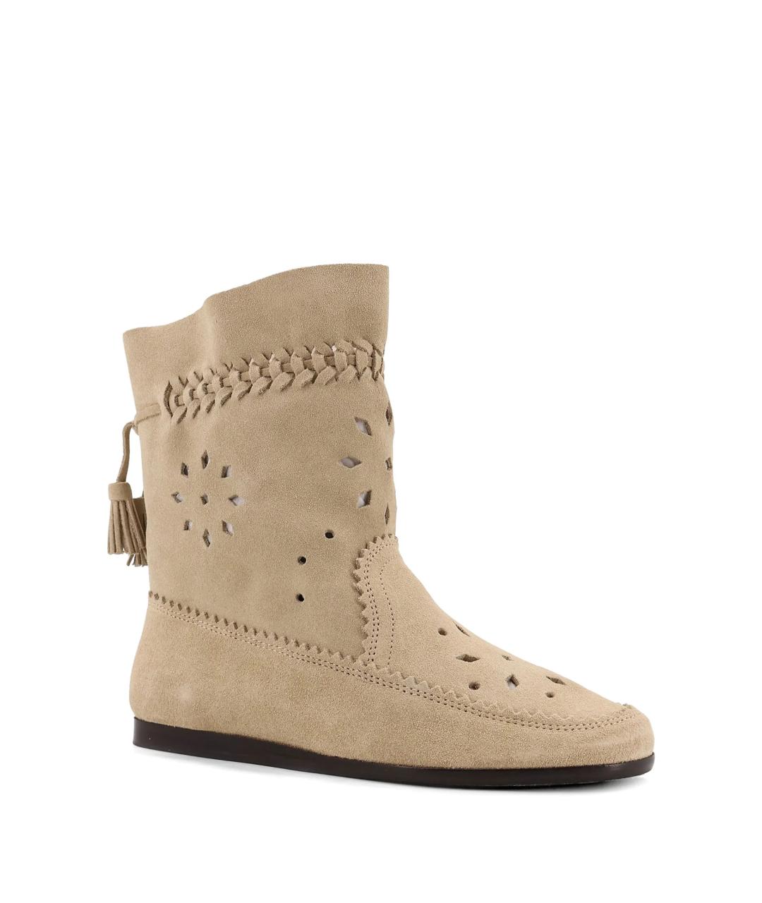 ISABEL MARANT Бежевые замшевые сапоги, фото 2