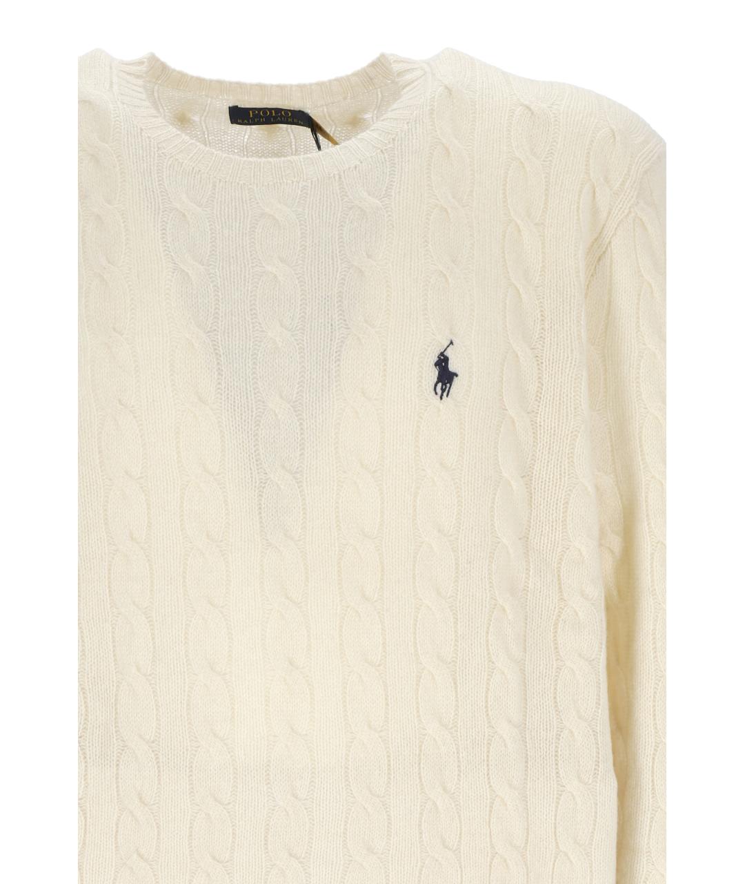 POLO RALPH LAUREN Бежевый шерстяной джемпер / свитер, фото 2