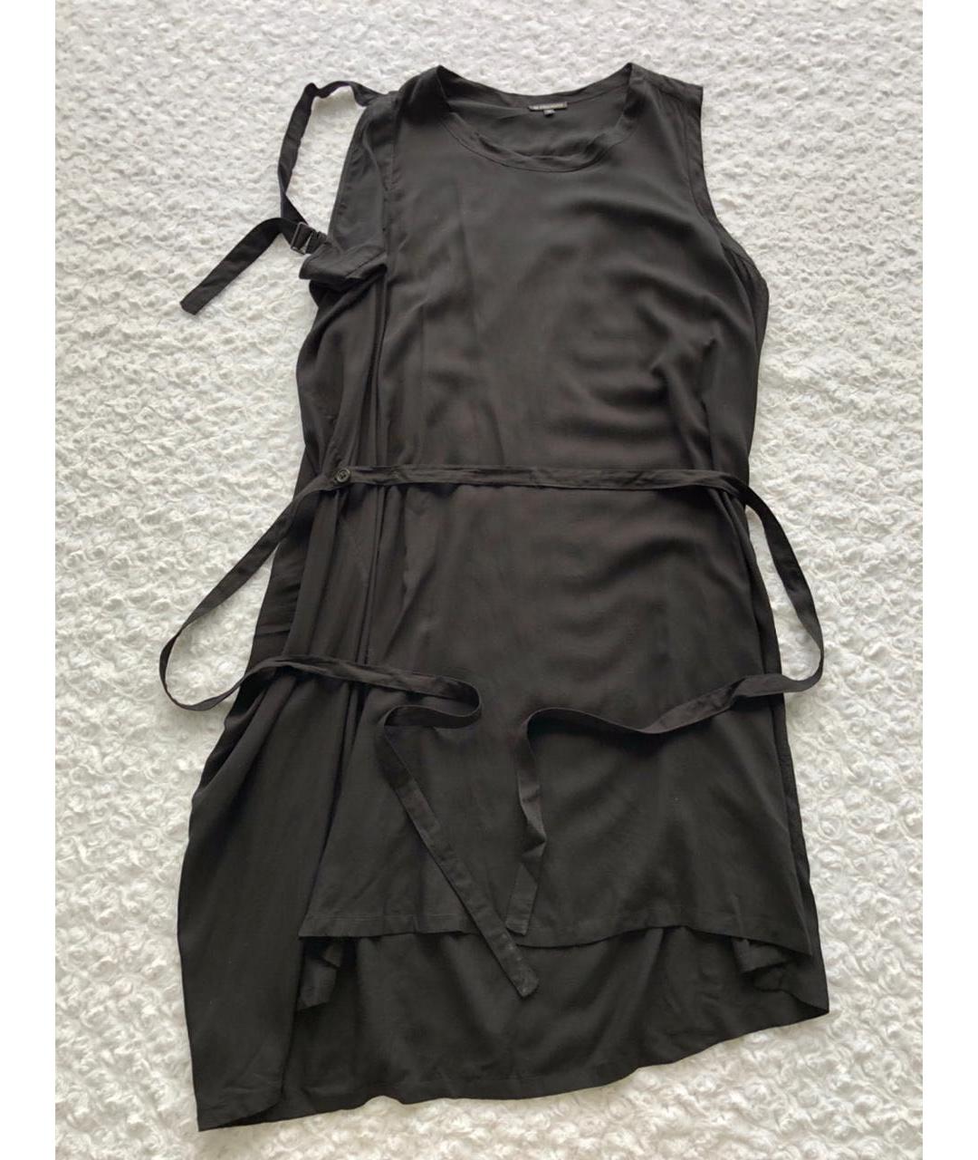 ANN DEMEULEMEESTER Черное вискозное повседневное платье, фото 8