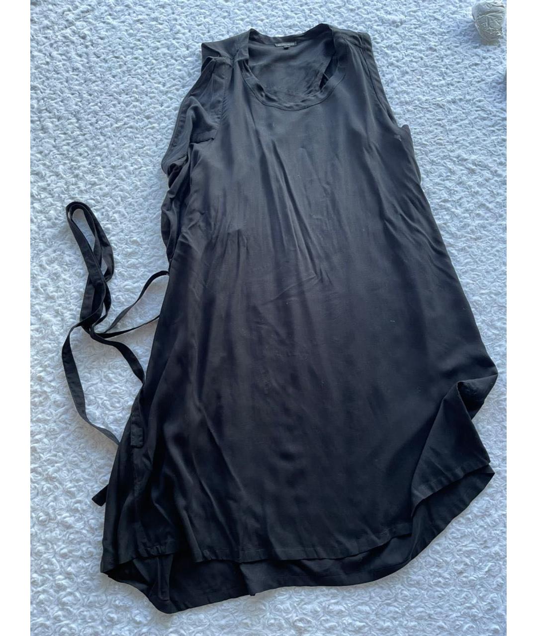 ANN DEMEULEMEESTER Черное вискозное повседневное платье, фото 3
