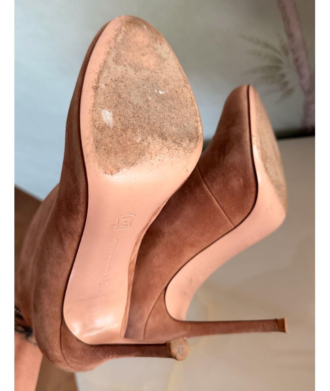GIANVITO ROSSI Коричневые замшевые ботильоны, фото 6