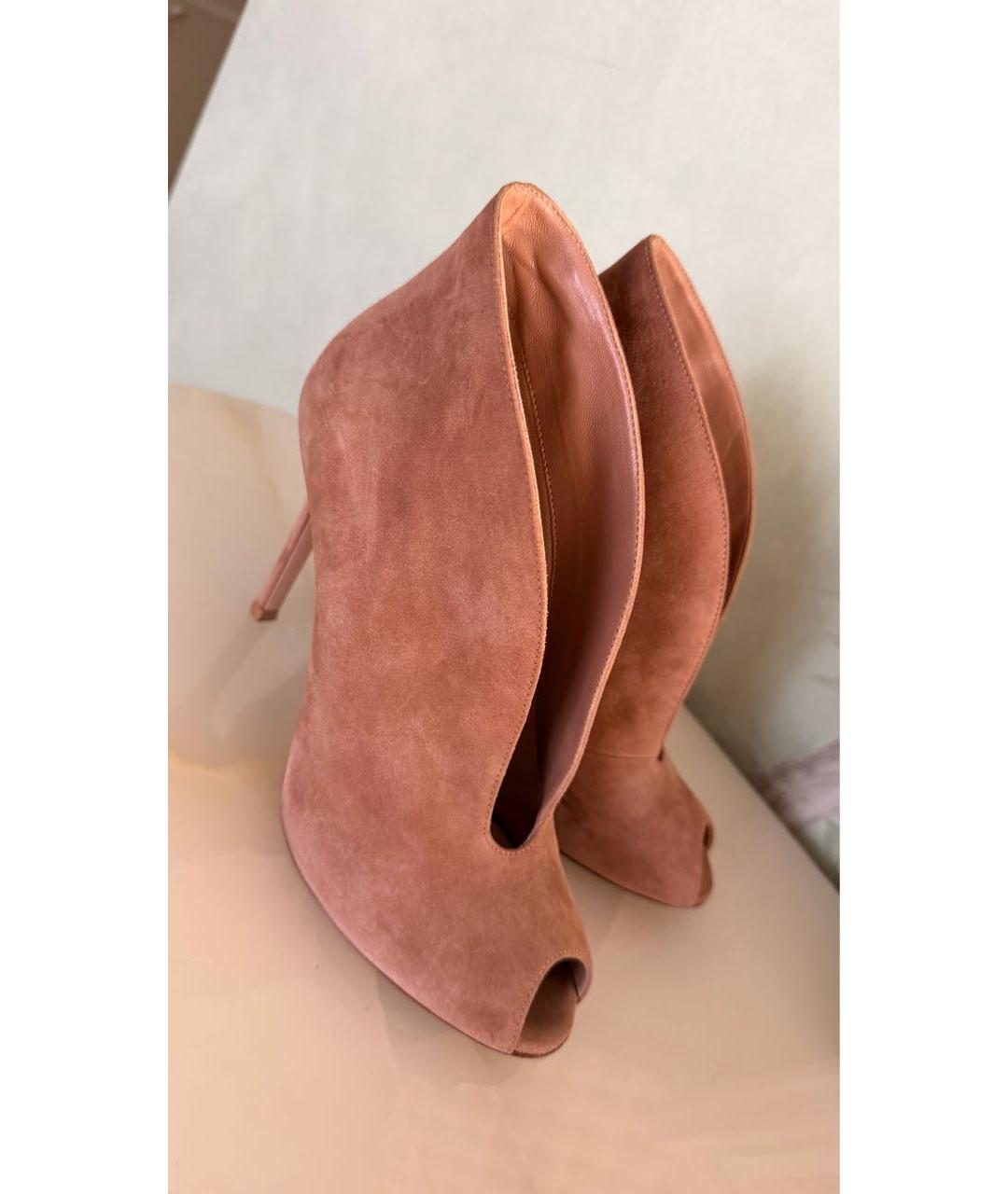 GIANVITO ROSSI Коричневые замшевые ботильоны, фото 3