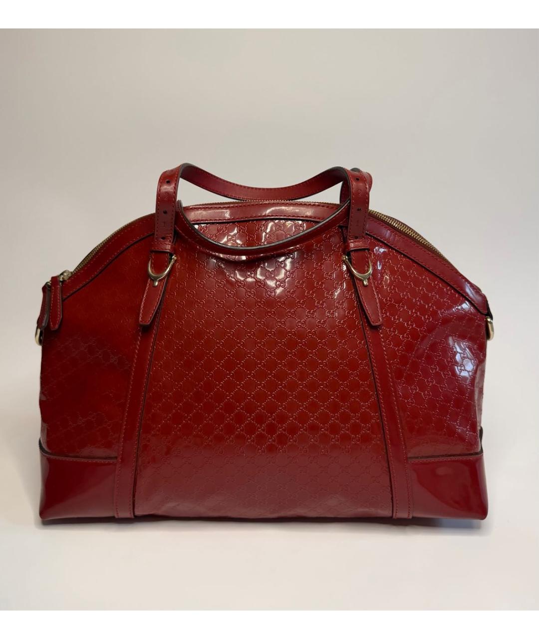 GUCCI Красная сумка с короткими ручками из лакированной кожи, фото 9
