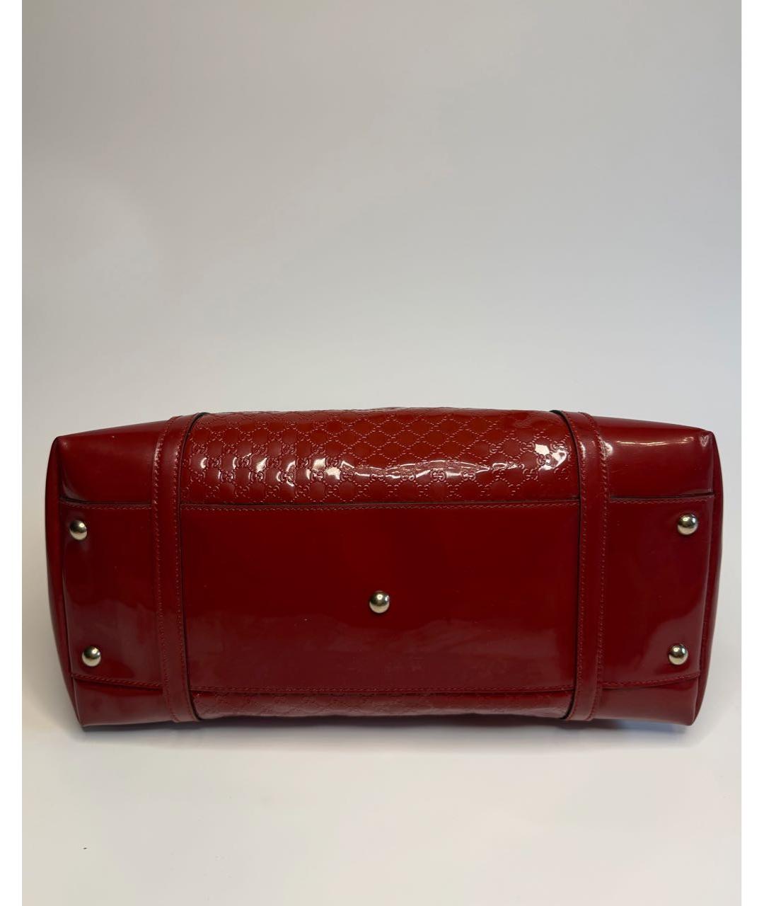 GUCCI Красная сумка с короткими ручками из лакированной кожи, фото 5