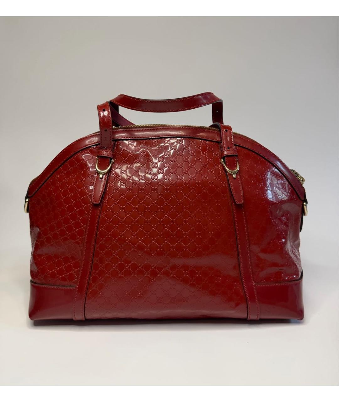 GUCCI Красная сумка с короткими ручками из лакированной кожи, фото 2