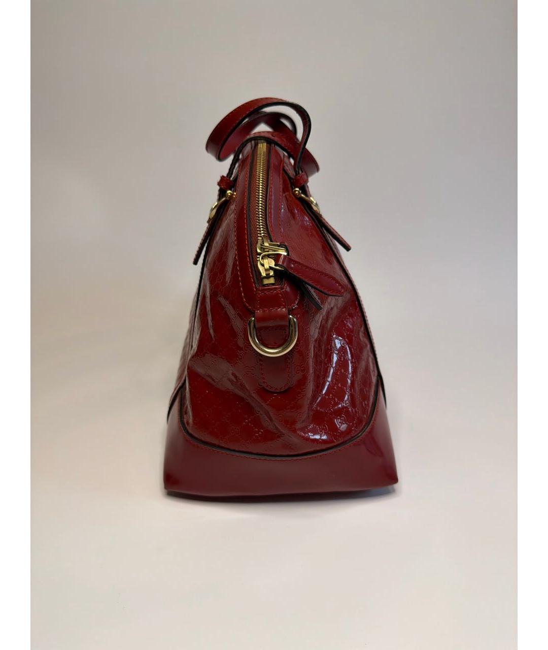 GUCCI Красная сумка с короткими ручками из лакированной кожи, фото 4